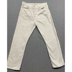 LEVI'S Wedgie Straight Jeans SZ 32 White Denim 5 Button Straight Leg